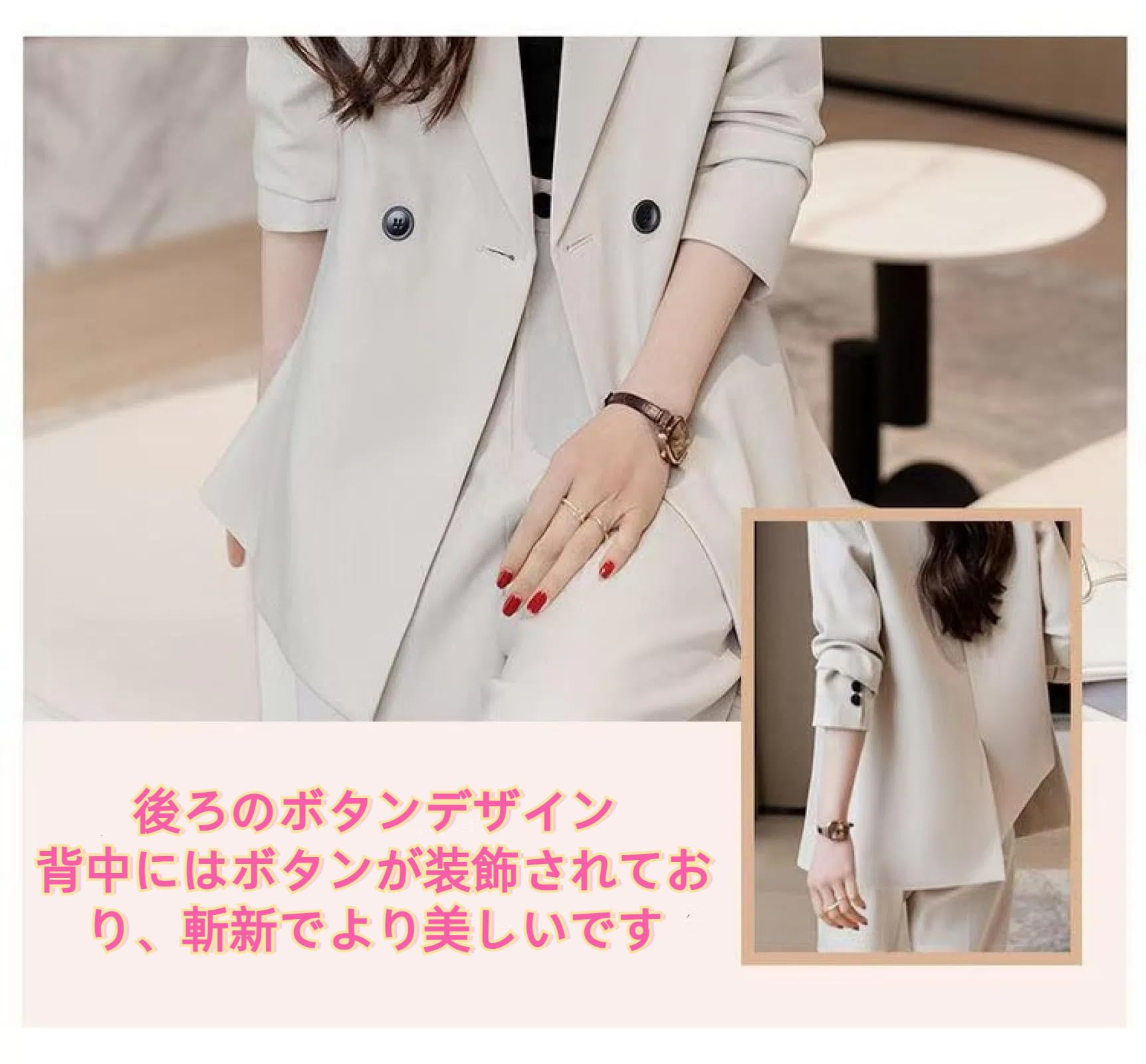 ラルフローレン スーツ セットアップ レディース ワイドパンツ ボタンフライ スーツ パンツスーツ セットアップ レディース 春 夏 用 大きい